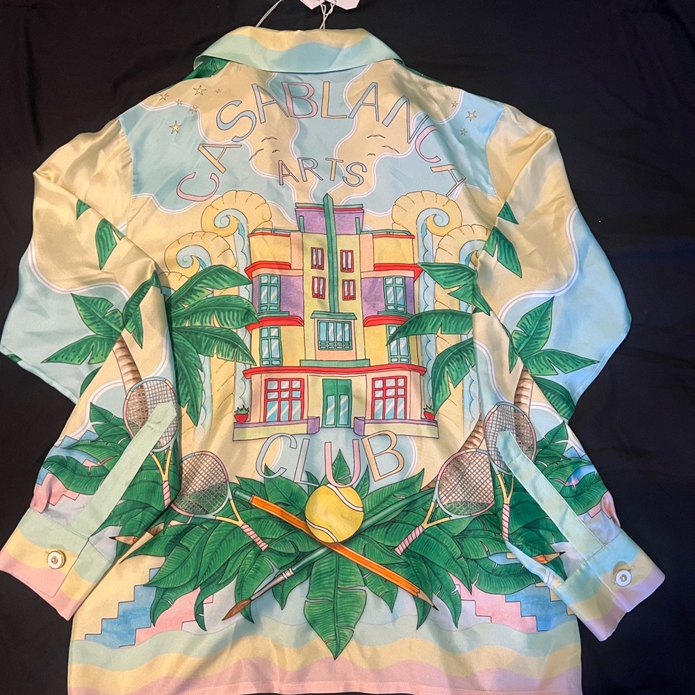 Casablanca exclusive silk palm tree shirt